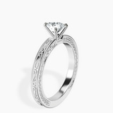 Platinum Ivory Vintage Solitaire Lab Diamond Ring standing product image one