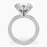 Platinum Ivory Vintage Solitaire Lab Diamond Ring side right image one