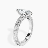 Platinum Ivory Vintage Solitaire Lab Diamond Ring standing product image one