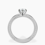 Platinum Ivory Vintage Solitaire Lab Diamond Ring side right image one
