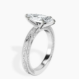 14ct White Gold Ivory Vintage Solitaire Lab Diamond Ring standing product image one