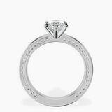 14ct White Gold Ivory Vintage Solitaire Lab Diamond Ring side right image one