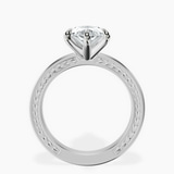 Platinum Ivory Vintage Solitaire Lab Diamond Ring side right image one