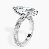 18kt White Gold Ivory Vintage Solitaire Lab Diamond Ring standing product image one