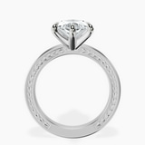 18kt White Gold Ivory Vintage Solitaire Lab Diamond Ring side right image one