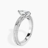 18kt White Gold Ivory Vintage Solitaire Lab Diamond Ring standing product image one