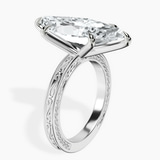 Platinum Ivory Vintage Solitaire Lab Diamond Ring standing product image one