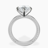 Platinum Ivory Vintage Solitaire Lab Diamond Ring side right image one