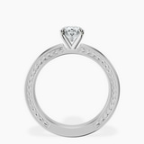 Platinum Ivory Vintage Solitaire Lab Diamond Ring side right image one