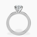 14kt White Gold Ivory Vintage Solitaire Lab Diamond Ring side right image one