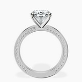 14kt White Gold Ivory Vintage Solitaire Lab Diamond Ring side right image one