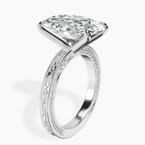 18kt White Gold Ivory Vintage Solitaire Lab Diamond Ring standing product image one