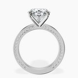 18kt White Gold Ivory Vintage Solitaire Lab Diamond Ring side right image one