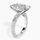 10kt White Gold Ivory Vintage Solitaire Lab Diamond Ring standing product image one