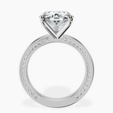 10kt White Gold Ivory Vintage Solitaire Lab Diamond Ring side right image one