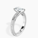 14kt White Gold Ivory Vintage Solitaire Lab Diamond Ring standing product image one