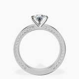 14kt White Gold Ivory Vintage Solitaire Lab Diamond Ring side right image one