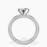 9ct White Gold Ivory Vintage Solitaire Lab Diamond Ring side right image one