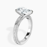 14kt White Gold Ivory Vintage Solitaire Lab Diamond Ring standing product image one