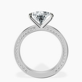 Platinum Ivory Vintage Solitaire Lab Diamond Ring side right image one