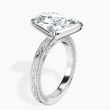 10kt White Gold Ivory Vintage Solitaire Lab Diamond Ring standing product image one
