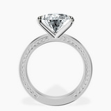 10kt White Gold Ivory Vintage Solitaire Lab Diamond Ring side right image one
