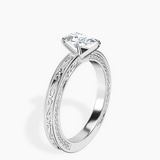 Platinum Ivory Vintage Solitaire Lab Diamond Ring standing product image one