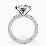 Platinum Ivory Vintage Solitaire Lab Diamond Ring side right image one