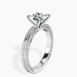 Platinum Ivory Vintage Solitaire Lab Diamond Ring standing product image one
