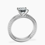 Platinum Ivory Vintage Solitaire Lab Diamond Ring side right image one