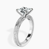 18ct White Gold Ivory Vintage Solitaire Lab Diamond Ring standing product image one