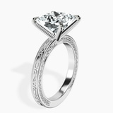 Platinum Ivory Vintage Solitaire Lab Diamond Ring standing product image one