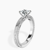 18kt White Gold Ivory Vintage Solitaire Lab Diamond Ring standing product image one