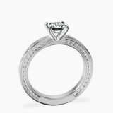 18kt White Gold Ivory Vintage Solitaire Lab Diamond Ring side right image one