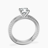 14kt White Gold Ivory Vintage Solitaire Lab Diamond Ring side right image one