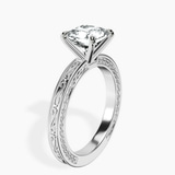 18kt White Gold Ivory Vintage Solitaire Lab Diamond Ring standing product image one