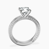 18kt White Gold Ivory Vintage Solitaire Lab Diamond Ring side right image one