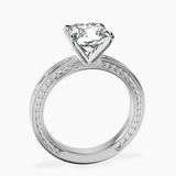 Platinum Ivory Vintage Solitaire Lab Diamond Ring side right image one