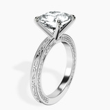 Platinum Ivory Vintage Solitaire Lab Diamond Ring standing product image one