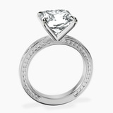 Platinum Ivory Vintage Solitaire Lab Diamond Ring side right image one