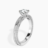 14kt White Gold Ivory Vintage Solitaire Lab Diamond Ring standing product image one