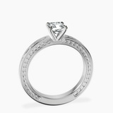 14kt White Gold Ivory Vintage Solitaire Lab Diamond Ring side right image one