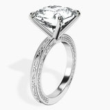 Platinum Ivory Vintage Solitaire Lab Diamond Ring standing product image one