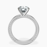 Platinum Ivory Vintage Solitaire Lab Diamond Ring side right image one
