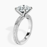 10kt White Gold Ivory Vintage Solitaire Lab Diamond Ring standing product image one