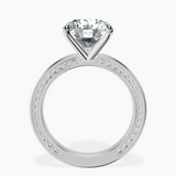 10kt White Gold Ivory Vintage Solitaire Lab Diamond Ring side right image one