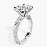 14kt White Gold Ivory Vintage Solitaire Lab Diamond Ring standing product image one