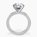 14kt White Gold Ivory Vintage Solitaire Lab Diamond Ring side right image one