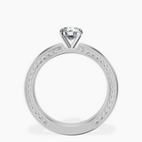 Platinum Ivory Vintage Solitaire Lab Diamond Ring side right image one