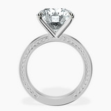 Platinum Ivory Vintage Solitaire Lab Diamond Ring side right image one